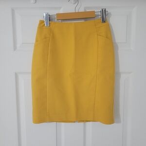 H&M Yellow Pencil Skirt, Size 4